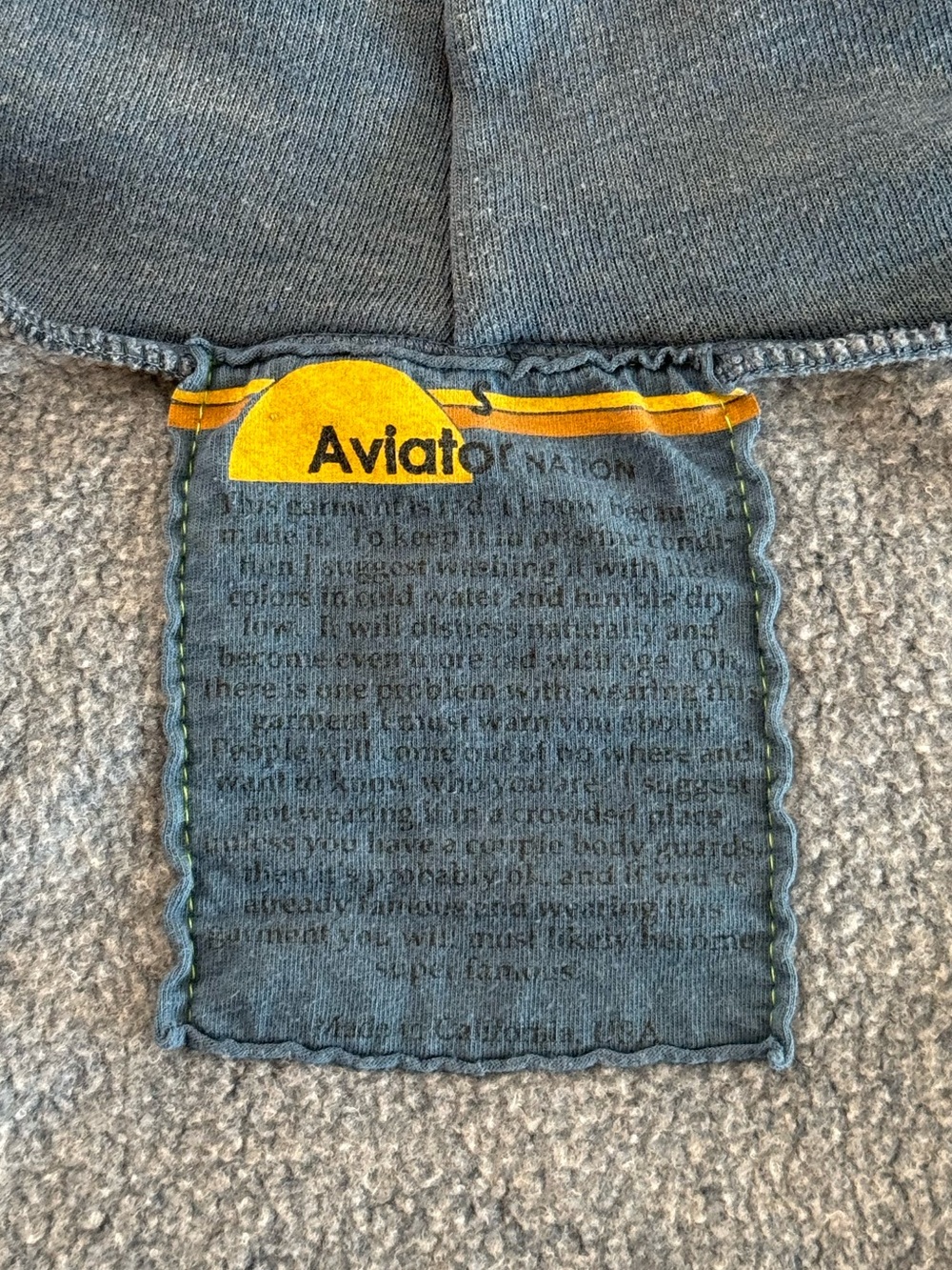 Aviator Nation Surfer Wave Patch Pullover Relaxed Hoodie - Faded Water - Size Sm - Picture 11 of 13